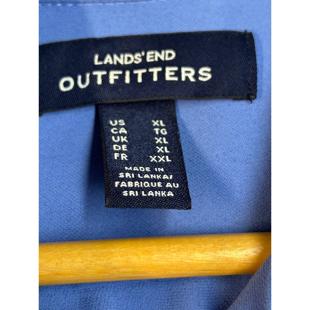 Lands' End Outfitters Mens XL Blue Button Down Short Sleeve Shirt - Picture 5 of 8